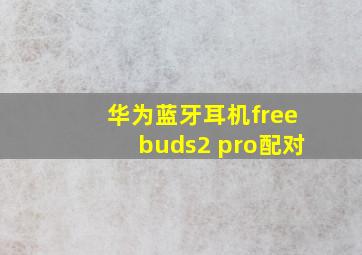 华为蓝牙耳机freebuds2 pro配对